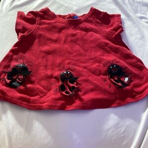 Red lady bud baby crew shirt